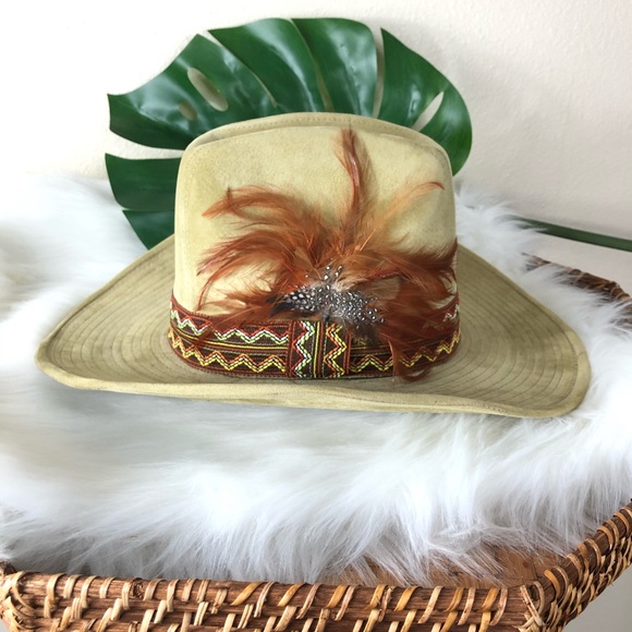 The Duke Collection cowboy boho hat tan vintage